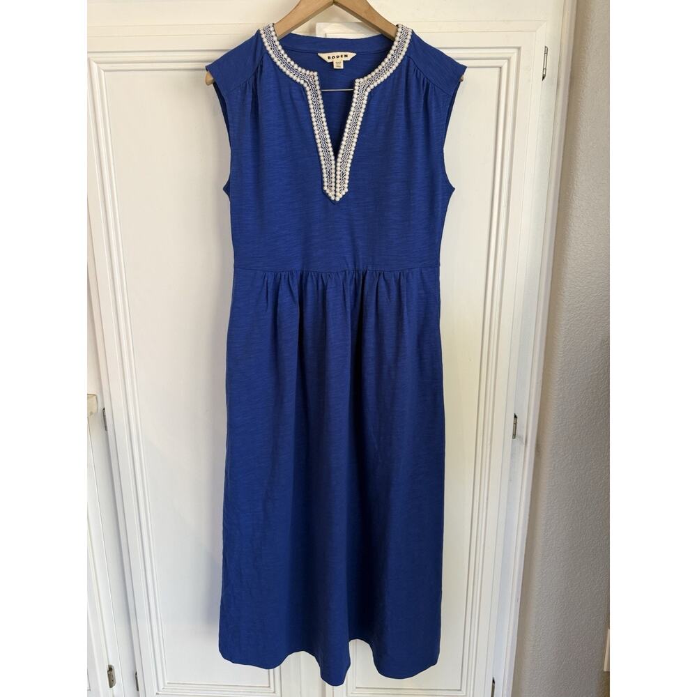 Boden May Jersey Midi Dress - Bright Blue - Size 8R - Excellent / MSRP $149 - Picture 3 of 16